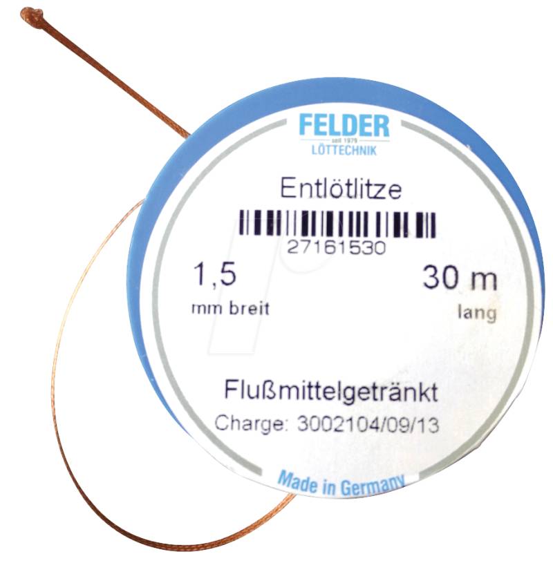 ELL FE 15-4 - Entlötlitze, Kupfer, 15 m x 2,5 mm von FELDER LÖTTECHNIK