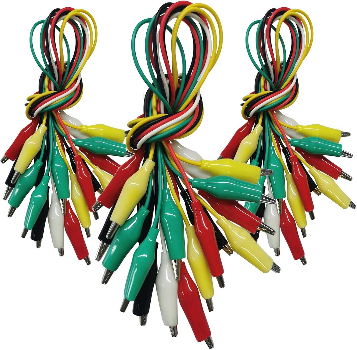 FELIXLEO 30 Stück Krokodilklemmen mit Kabel, Krokodilklemmen Messkabel (50 cm) Netzkabel von FELIXLEO
