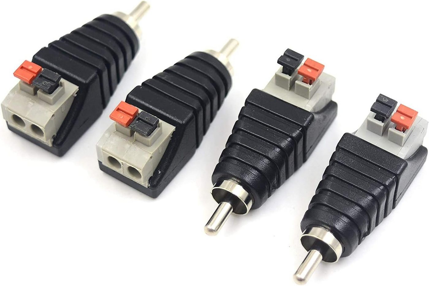 FELIXLEO 4 Stk RCA Cinch zu Lautsprecher Kabeladapter Cinch-Stecker zu AV Adapter von FELIXLEO