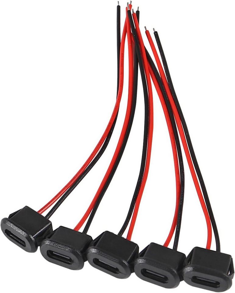 FELIXLEO 5 STK 2 Drah USB C Einbaubuchse, 3A Schnelllade-Typ-C-Buchse Adapter von FELIXLEO