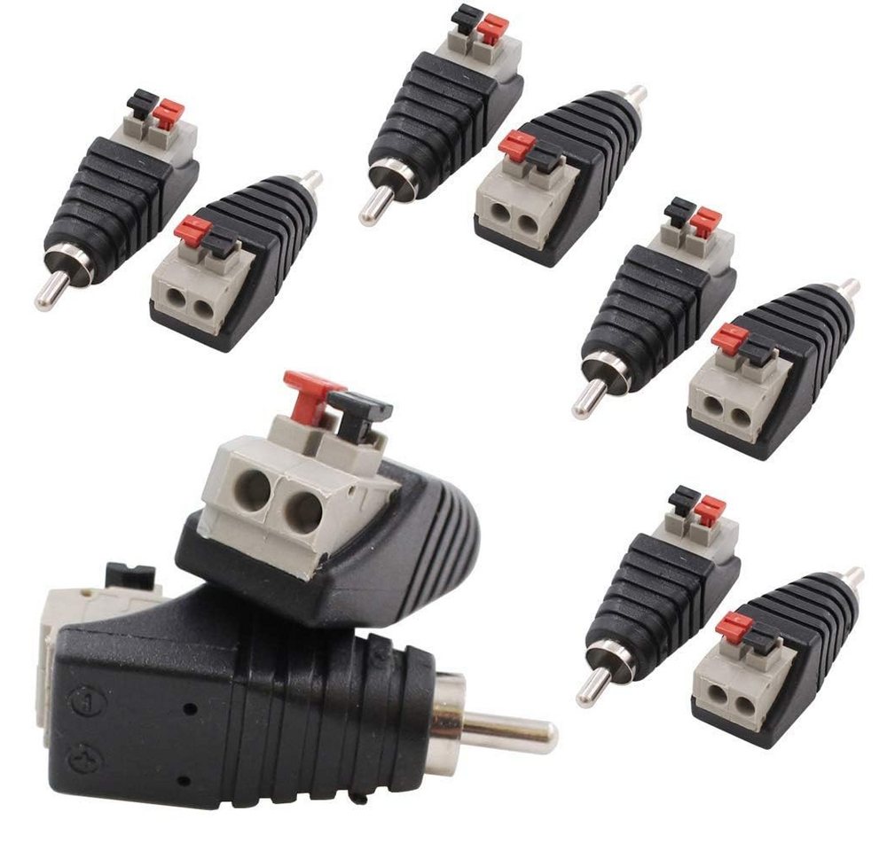 FELIXLEO 8 Stk RCA Cinch zu Lautsprecher Kabeladapter Cinch-Stecker zu AV Adapter von FELIXLEO
