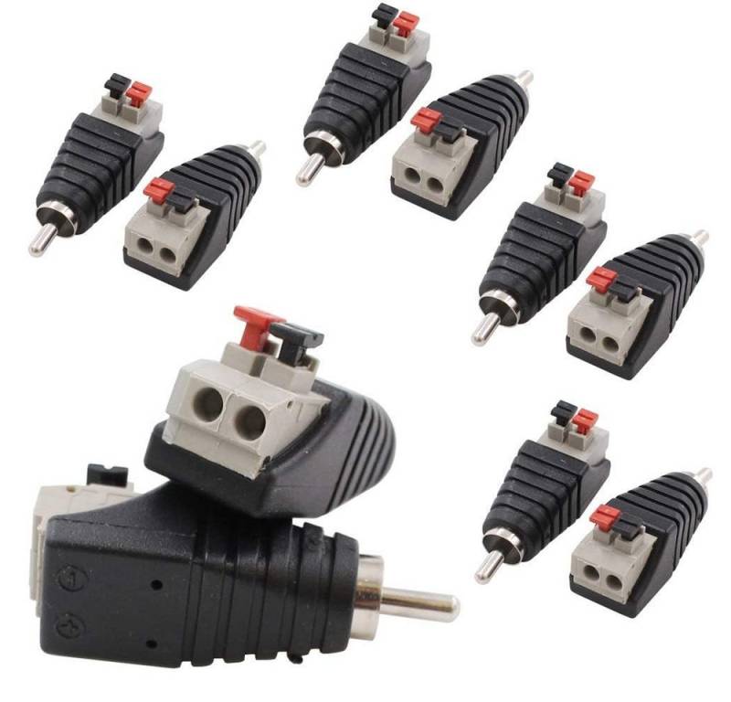 FELIXLEO 8 Stk RCA Cinch zu Lautsprecher Kabeladapter Cinch-Stecker zu AV Adapter von FELIXLEO