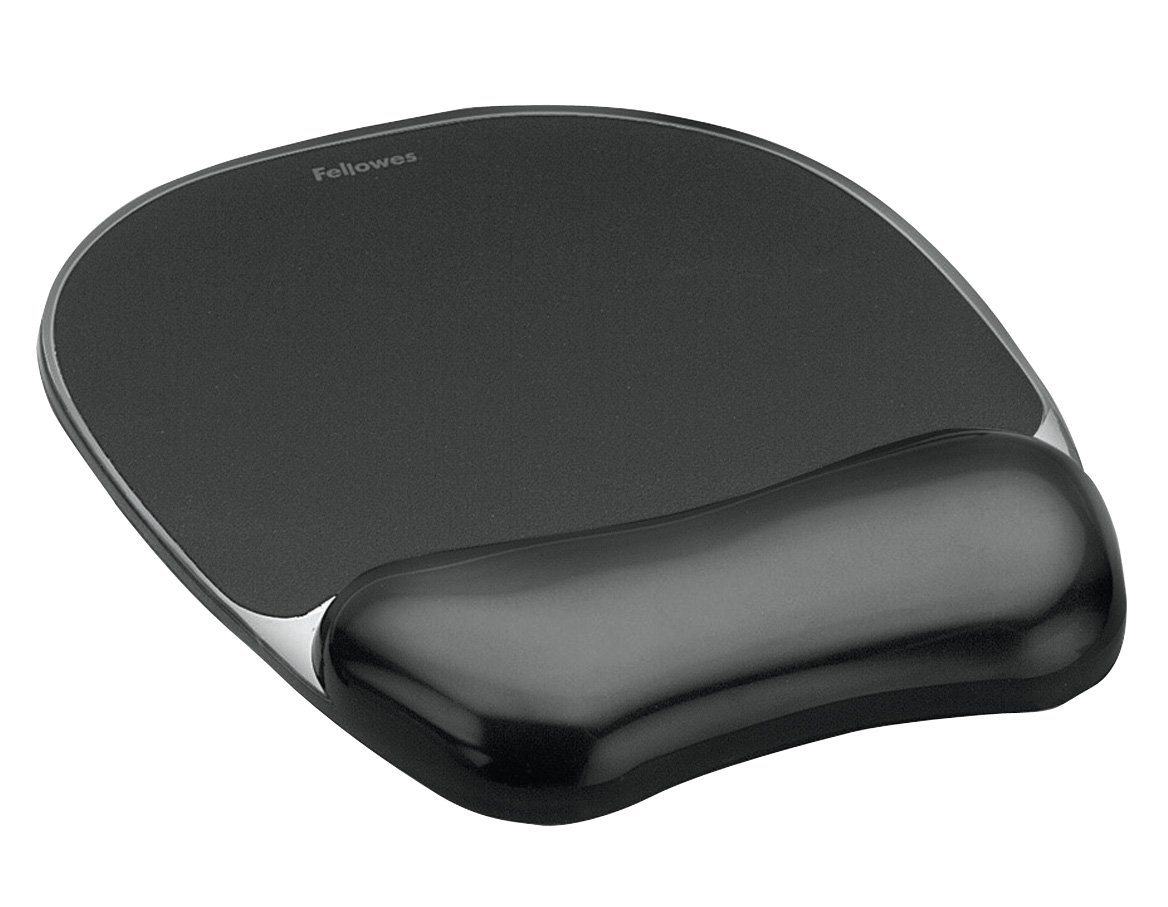 FELLOWES Handballenauflage 1 Gel-Handgelenkauflage Crystal Gel mit Mousepad - schwarz (1-St), Schmutzabweisend, Mit feuchten Tuch reinigen von FELLOWES