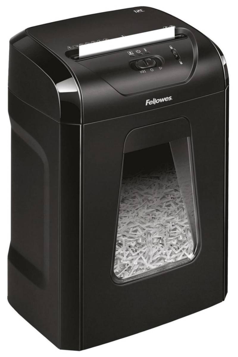 Fellowes Powershred 12C Aktenvernichter mit Partikelschnitt bis 11 Blatt schwarz von FELLOWES