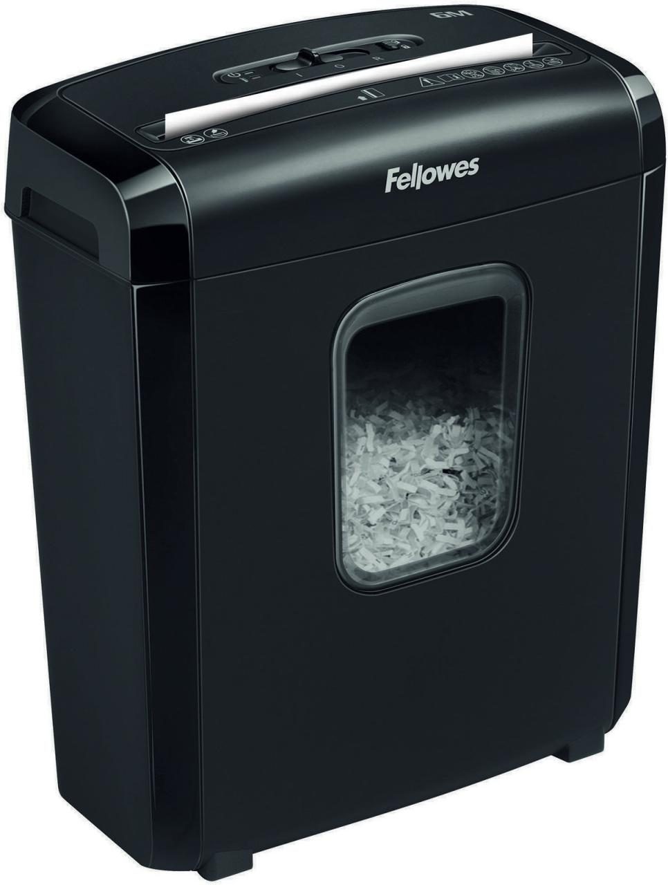 Fellowes Powershred 6M Aktenvernichter mit Partikelschnitt bis 6 Blatt schwarz von FELLOWES