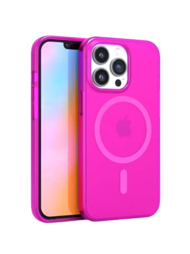 FELONY CASE - Neon Pink Crystal Clear Handyhülle für iPhone 14 Pro, kompatibel mit MagSafe - 360° Stoßfeste Schutzhüllen Entwickelt für Apple iPhone 14 Pro von FELONY CASE