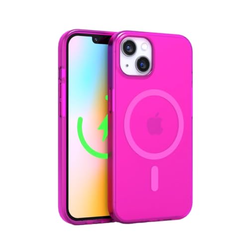 FELONY CASE - Neon Pink Crystal Clear Handyhülle für iPhone 15 Plus Kompatibel mit MagSafe - 360° Stoßfeste Schutzhüllen Entwickelt für Apple iPhone 15 Plus von FELONY CASE