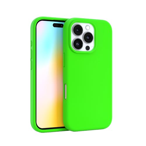 FELONY CASE Schutzhülle für iPhone 16 Pro – Neongrüne Silikon-Handyhülle, Flüssigsilikon mit kratzfestem Mikrofaserfutter, 360° stoßfeste Schutzhülle für Apple iPhone 16 Pro FELONY CASE Schutzhülle für iPhone 16 Pro – Neongrüne Silikon-Handyhülle, Flüssigsilikon mit kratzfestem Mikrofaserfutter, 360° stoßfeste Schutzhülle für Apple iPhone 16 Pro von FELONY CASE