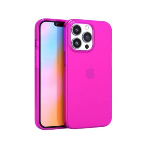 FELONY CASE - iPhone 12 Pro Max Neon Pink Klar Schutzhülle, TPU und Polycarbonat Stoßdämpfende helle Hülle – Rissfest mit glänzender Oberfläche – Kompatibel mit kabellosem Laden von FELONY CASE