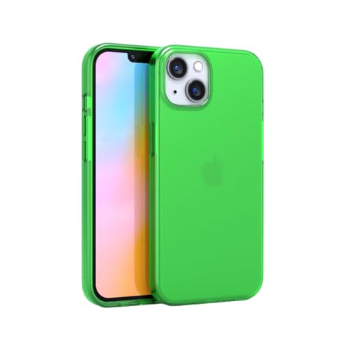 FELONY CASE - iPhone 13 Mini Neon Green Clear Schutzhülle, TPU und Polycarbonat Stoßdämpfende helle Abdeckung - Rissfest mit glänzender Oberfläche - Wireless Charging kompatibel von FELONY CASE