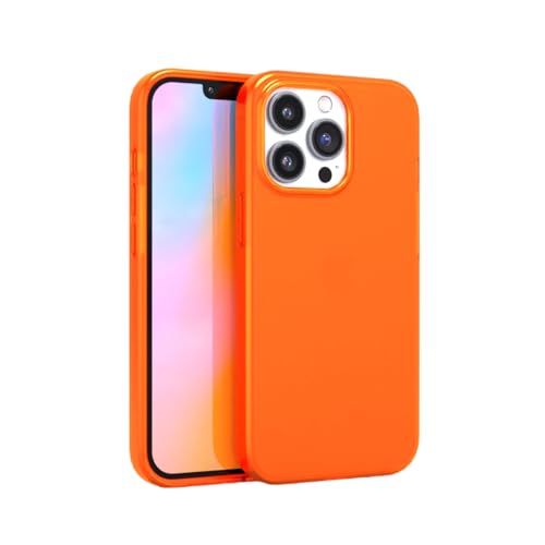 FELONY CASE - iPhone 13 Pro Max Neon Orange Klar Schutzhülle, TPU und Polycarbonat Stoßdämpfend Helle Cover Rissfest Glänzende Oberfläche Voller iPhone Schutz von FELONY CASE