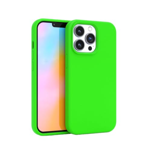 FELONY CASE - iPhone 15 Pro Hülle - Neon Grün Silikon Handyhülle | Flüssiges Silikon mit kratzfestem Mikrofaserfutter, 360° stoßfeste Schutzhülle für Apple iPhone 15 Pro von FELONY CASE