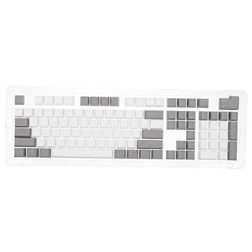 FELTECHELECTR 1 Satz Tastenkappe Weißgraue Tastaturkappen Mechanische Tastaturkappen Beleuchtete Tastatur Tastaturkappen Cyan Tastaturabdeckung Mit 104 Tasten Schutzfilm Pbt Durchscheinend Büro von FELTECHELECTR