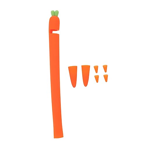 FELTECHELECTR Griff aus Silikon Etui für Touchscreen-Stifte Stylus Bleistifthalter Stifthalter 2 Karottenform Stiftgriff Karottenform Stiftschutz Stift-Schutzhülle Schutzhülle aus Silikon Orange von FELTECHELECTR