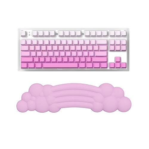 Handballenauflage Rainbow Cloud Keyboard Wrist Rest Ergonomische Handgelenkstütze Memory Schaum Kissen – Wolkenweicher Komfort – Rutschfeste Gummibasis für Computer/Laptop/Büro/Gaming/Schreiben – Rosa von FELiCON