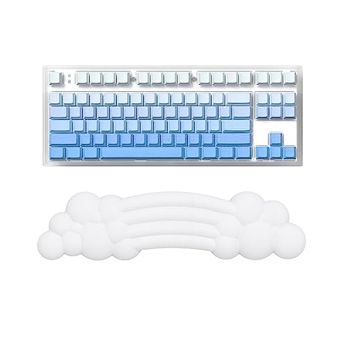 Handballenauflage Rainbow Cloud Keyboard Wrist Rest Ergonomische Handgelenkstütze Memory Schaum Kissen – Wolkenweicher Komfort – Rutschfeste Gummibasis für Computer/Laptop/Büro/Gaming/Schreiben – Weiß von FELiCON