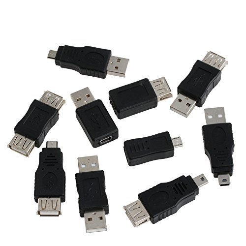 FENOHREFE 10 Stück USB Stecker Auf Buchse Micro USB Stecker OTG 5-polig F/für M Mini Ladegerät Adapter Konverter Ersatz Einfach Zu Verwendendes Splitter Verlängerungskabel Adapter Kartenleser von FENOHREFE