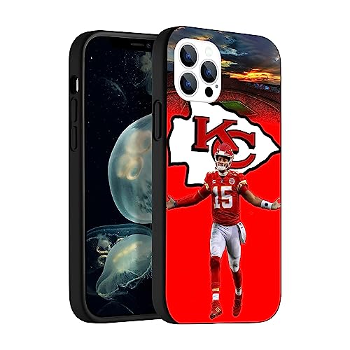 FENYIKEKE Kompatibel mit iPhone 12 und 12 Pro Hülle, stoßfest, seidig weiche Touch-Schutzhülle (Kansas-City-Mahomes-8) von FENYIKEKE