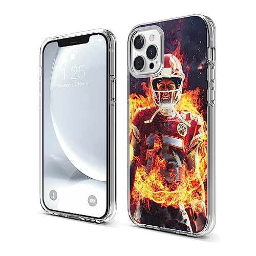 FENYIKEKE Kansas-City-Mahomes-4 Schutzhülle für iPhone 12 und 12 Pro, stoßfest, seidig weich, transparent von FENYIKEKE