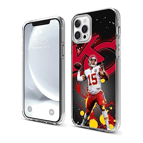FENYIKEKE Kompatibel mit iPhone 15 Pro Hülle, stoßfest, seidig-weiche Berührung, transparente Schutzhülle (Kansas-City-Mahomes-5) von FENYIKEKE