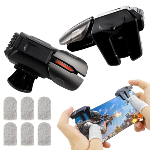 FERCAISH Game-Trigger mit Fingerhüllen, Mobiler Gamecontroller Empfindliche, Fingerschutz-Set Für Game-Trigger Mit Ios/Telefon (1 Paar Game-Trigger + 3 Paar Fingerhandschuhe) von FERCAISH