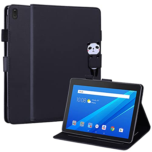 FERLAN Hülle für Lenovo Tab E10 TB-X104F 10.1",mit Stifthalter,Lustig Süße Cartoon Dünner Ständer Stoßfeste Tablet Schutzhülle für Lenovo Tab E10 TB-X104F 10.1"- Schwarz von FERLAN