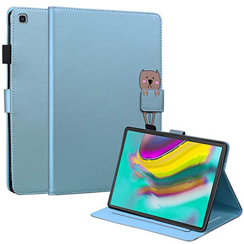 FERLAN Hülle für Samsung Galaxy Tab S5e 10.5 SM-T720,mit Stifthalter,Lustig Süße Cartoon Dünner Ständer Stoßfeste Tablet Schutzhülle für Samsung Galaxy Tab S5e 10.5 SM-T720- Blau von FERLAN