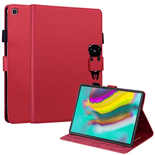 FERLAN Hülle für Samsung Galaxy Tab S5e 10.5 SM-T720,mit Stifthalter,Lustig Süße Cartoon Dünner Ständer Stoßfeste Tablet Schutzhülle für Samsung Galaxy Tab S5e 10.5 SM-T720- Rot von FERLAN