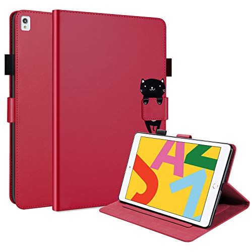FERLAN Magnetische Hülle für iPad 10,2"（iPad 9th.8th.7th.Generation,2021/2020/2019）,mit Stifthalter,Lustig Süße Cartoon Dünner Ständer Stoßfeste Tablet Schutzhülle - Rot von FERLAN