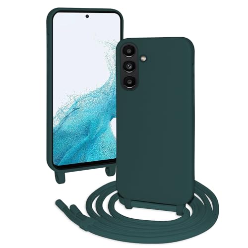 FERLAN Silikon Handykette für Samsung Galaxy A54 5G Hülle mit Band,Stylische Verstellbarer Halskette Handyhülle,Necklace Hülle mit Band,Handyhülle für zum Umhängen,Dunkelgrün von FERLAN