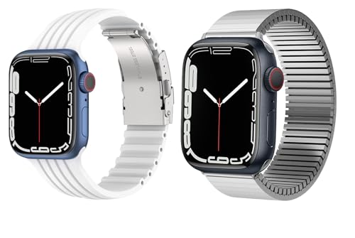Elastisches Sportarmband für Apple Watch S8, 45 mm, dehnbar, kompatibel mit Apple Watch, 42 mm, 44 mm, 45 mm, Elastizität, Edelstahl, Metall, 38 mm, 40 mm, 41 mm, Armband für iWatch Serie 8, 7, 6, 5, von FERNBE