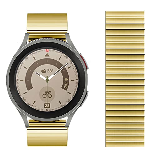 FERNBE Uhrenarmband für Galaxy Watch 3/4/5, 40 mm/41 mm/42 mm/44 mm/Pro 45 mm, 20 mm, Edelstahl-Stretch-Metallband, kompatibel mit amazfit GTR 42 mm/Watch GT2 42 mm/Garmin Vivoactive 3/Forerunner 245 von FERNBE
