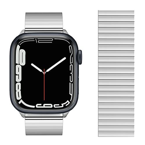 Für Apple Watch S8, 45 mm, dehnbares, elastisches Sportarmband, kompatibel mit Apple Watch 42 mm, 44 mm, 45 mm, Elastizität, Edelstahl, Metall, 38 mm, 40 mm, 41 mm, Armband für iWatch Serie 8, 7, 6, von FERNBE