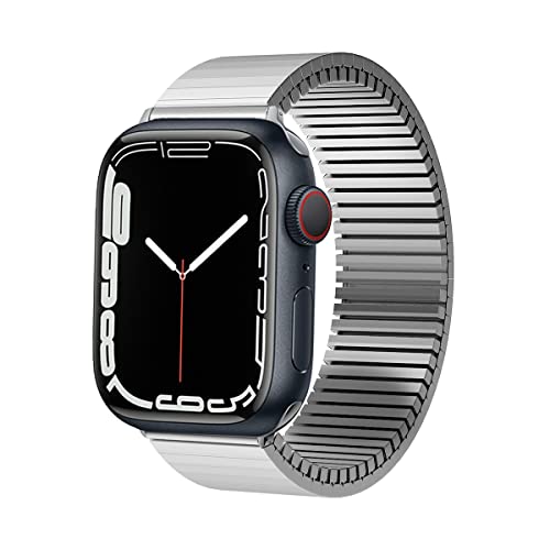 Für Apple Watch S8, dehnbares, elastisches Sportarmband, kompatibel mit Apple Watch, 42 mm, 44 mm, 45 mm, Elastizität, Edelstahl, Metall, 38 mm, 40 mm, 41 mm, Armband für iWatch Serie 8, 7, 6, 5, 4, von FERNBE