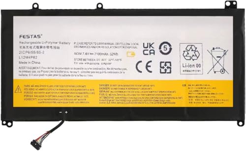 FESTAS 7,4 V 7100 mAh 52 Wh Langes Kabel L12L4P62 L12M4P62 Akku kompatibel mit Lenovo Ideapad U430 U430P U530 Touch 80AS U530-20289 Series 121500199 121500200 2ICPP 6/55 / 85-2 Laptop von FESTAS
