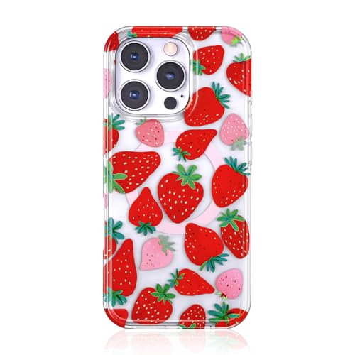 FEWGEY Strawberry Schutzhülle für iPhone 16 Pro Max, kompatibel mit Magsafe, Sommer-Telefonparty, Früchte, ästhetisches Design, magnetisch, stoßfest, robuste Schutzhülle, für Damen und Mädchen FEWGEY Strawberry Schutzhülle für iPhone 16 Pro Max, kompatibel mit Magsafe, Sommer-Telefonparty, Früchte, ästhetisches Design, magnetisch, stoßfest, robuste Schutzhülle, für Damen und Mädchen von FEWGEY