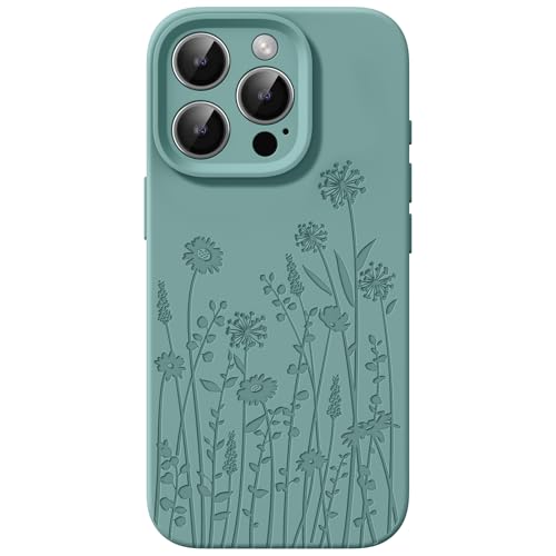 Schutzhülle für iPhone 14 Pro Max, kompatibel mit Magsafe, hartes Flüssigsilikon, niedliches mintgrünes Frühlingsblumen-Design, stoßfest, robuster Schutz für Damen und Mädchen Schutzhülle für iPhone 14 Pro Max, kompatibel mit Magsafe, hartes Flüssigsilikon, niedliches mintgrünes Frühlingsblumen-Design, stoßfest, robuster Schutz für Damen und Mädchen von FEWGEY