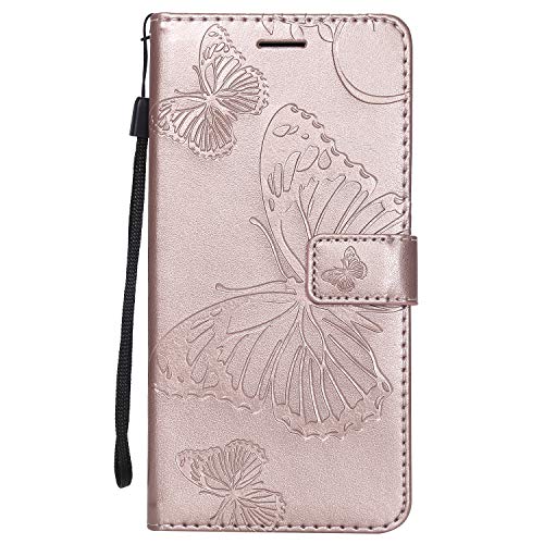 FEYYXI Handyhülle für LG V40 ThinQ Hülle Leder Schutzhülle Brieftasche mit Kartenfach Stoßfest Handyhülle Case für LG V40 - FEKT41611 Rosa Gold von FEYYXI