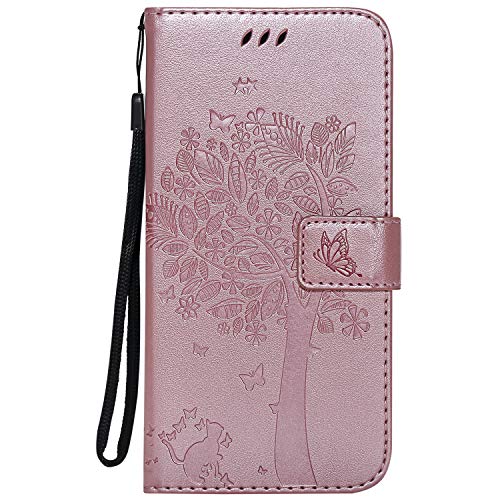 FEYYXI Handyhülle für LG X Power 3 Hülle Leder Schutzhülle Brieftasche mit Kartenfach Stoßfest Handyhülle Case für LG XPower 3 - FEKT51779 Rosa Gold von FEYYXI