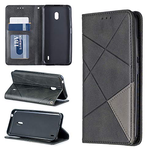 FEYYXI Handyhülle für Nokia 2.2 Hülle Leder Schutzhülle Brieftasche mit Kartenfach Stoßfest Handyhülle Case für Nokia2.2 - FEBIF100466 Schwarz von FEYYXI