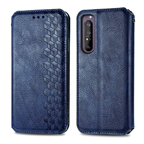 FEYYXI Handyhülle für Sony Xperia 1II Hülle Leder Schutzhülle Brieftasche mit Kartenfach Stoßfest Handyhülle Case für Sony Xperia 1 II - FESHD010535 Blau von FEYYXI