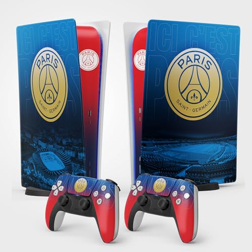 FFrame PS5 Fußball-Aufkleber, Aufkleber für Playstation 5 Fußball, Konsole und Controller, Digital Standard Edition, Paris PS5 Skin (2 Controller) von FFrame