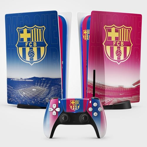 FFrame PS5 Fußball-Aufkleber, Aufkleber für Playstation 5 Fußball, Konsole und Controller, Standard Disc Edition, Barcelona PS5 Skin (2 Controller) von FFrame