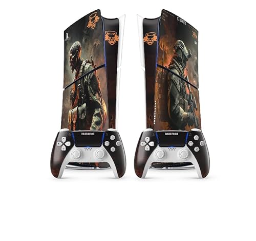Aufkleber für PS5 Black Ops 6, selbstklebend, PS 5 Gaming, Konsole und Controller, Edition Slim Digital Skin COD (2 Controller) von FFrame