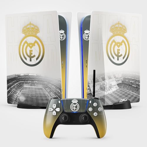 FFrame PS5 Fußball-Aufkleber, Aufkleber für Playstation 5 Fußball, Konsole und Controller, Standard Disc Edition, Madrid PS5 Skin (2 Controller) von FFrame