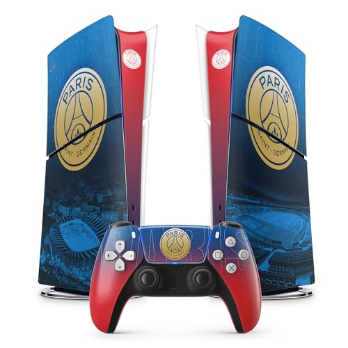 Aufkleber für Playstation 5 Fußball, PS5, Konsole und Controller, Slim Digital, Skin Paris 5 (2 Controller) von FFrame