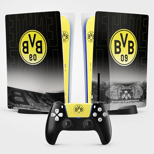 Dortmund Sticker PS5, selbstklebend, für Playstation 5, Konsole und Controller, Edition Standard Disk, Dortmund PS5 (1 Controller) von FFrame