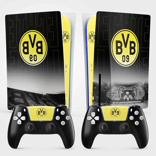Dortmund Sticker PS5, selbstklebend, für Playstation 5, Konsole und Controller, Edition Standard Disk, Dortmund PS5 (2 Controller) von FFrame
