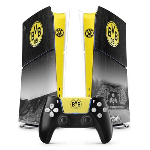 PS5 Dortmund Aufkleber, Aufkleber für Playstation 5, Konsole und Controller, Digital Slim Edition, Dortmund PS5 Skin (1 Controller) von FFrame