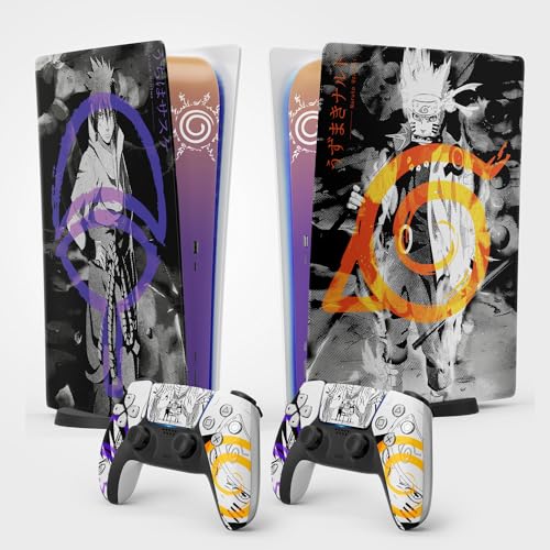 PS5 Skin Hokage Naruto Sticker, Aufkleber für Playstation 5, Konsole und Controller, Digital Standard Edition, Skin Hokage PS5 (2 Controller) von FFrame